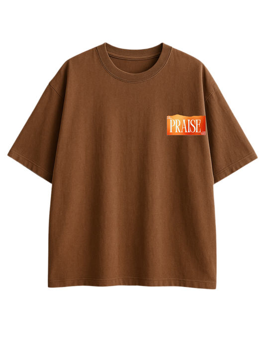 Praise Holy Spirit Oversized T-Shirt - Brown