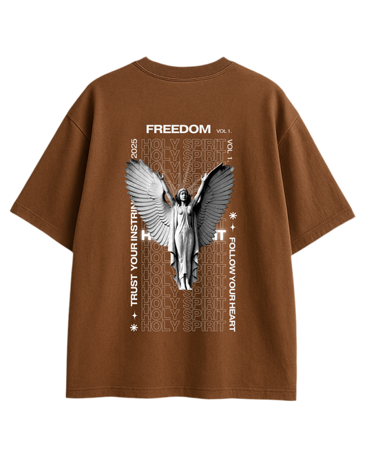 Praise Holy Spirit Oversized T-Shirt - Brown